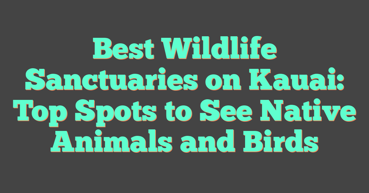 Best Wildlife Sanctuaries on Kauai: Top Spots to See Native Animals and Birds