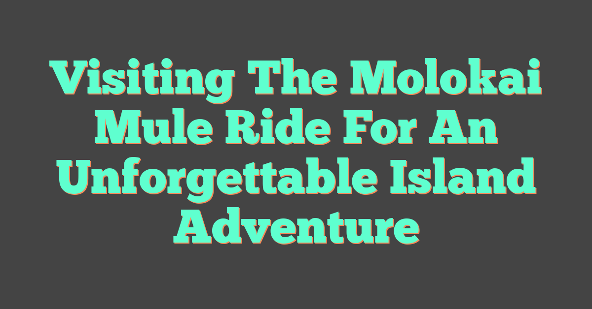 Visiting The Molokai Mule Ride For An Unforgettable Island Adventure